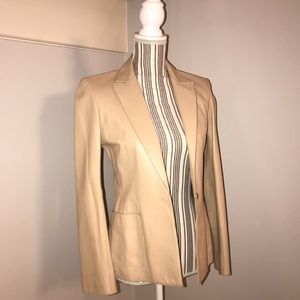 Tahari Beige Leather Blazer